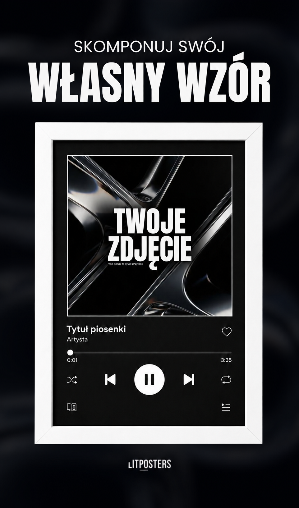 Personalizowany plakat z Twoją piosenką + RAMKA